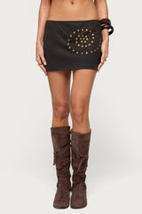 Swirl Studded Mini Skirt