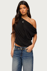 Ofelia Asymmetric Off Shoulder Ruched Top