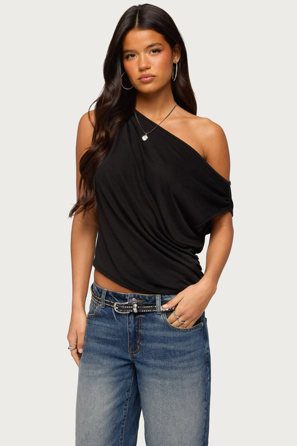 Ofelia Asymmetric Off Shoulder Ruched Top