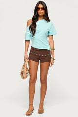 Mariee Asymmetric Off Shoulder T Shirt