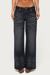 Magda Acid Wash Low Rise Baggy Jeans