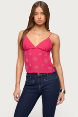 Kazi Backless Floral Bead Top