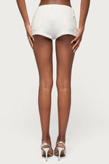 Studded Belt Denim Micro Shorts