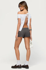 Off Shoulder Split Open Back Top