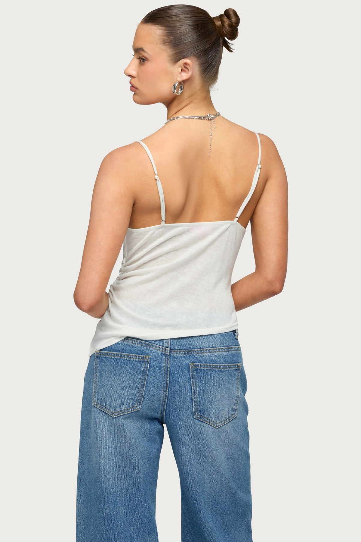 Asymmetric Cowl Neck Tank Top