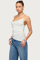 Asymmetric Cowl Neck Tank Top