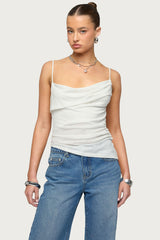 Asymmetric Cowl Neck Tank Top