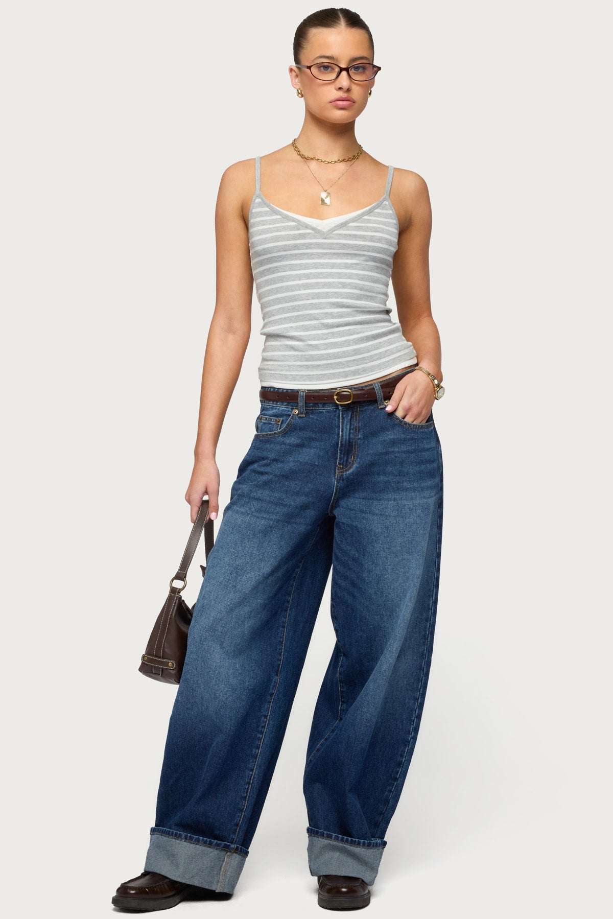 Layered Contrast Striped Tank Top