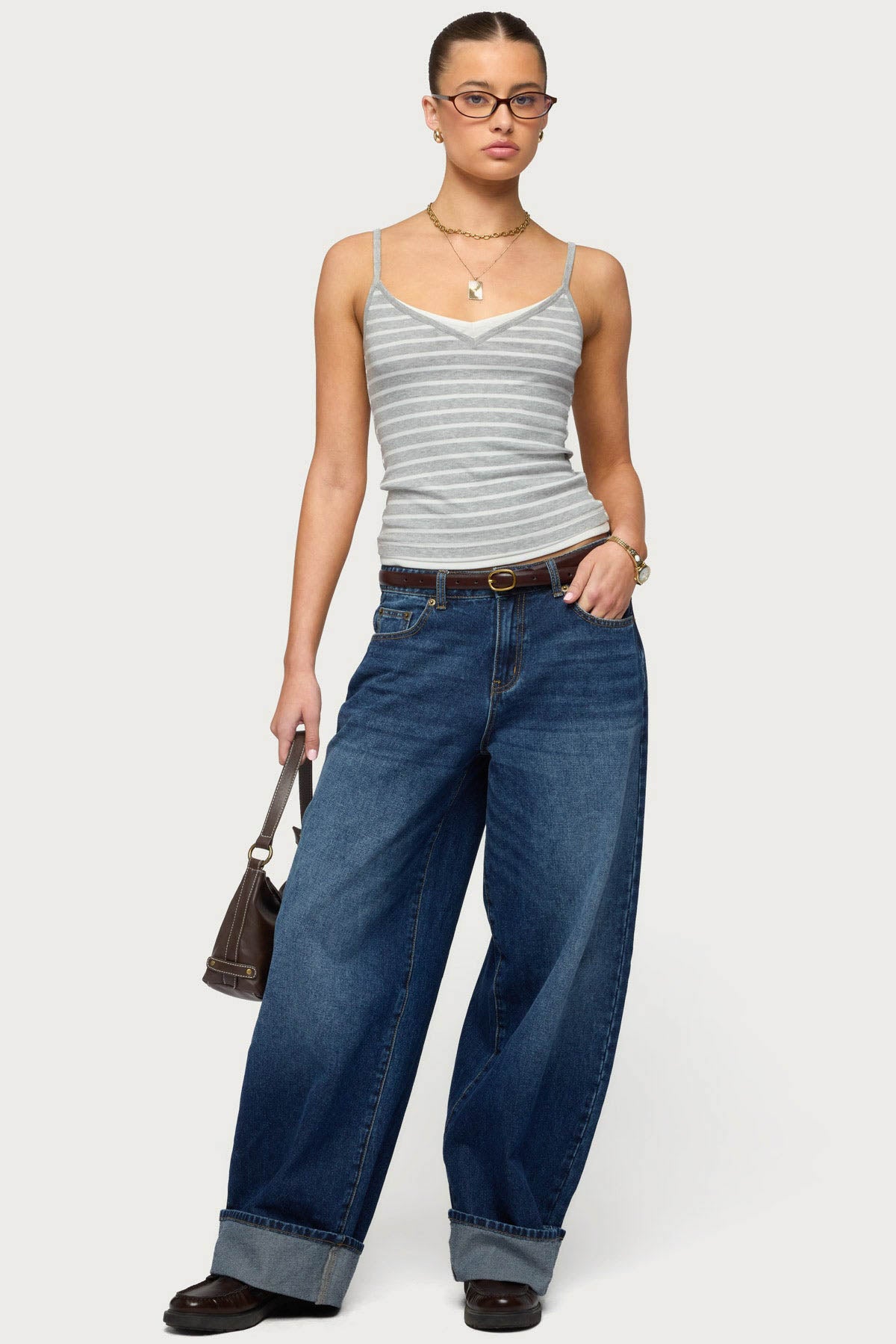 Layered Contrast Striped Tank Top