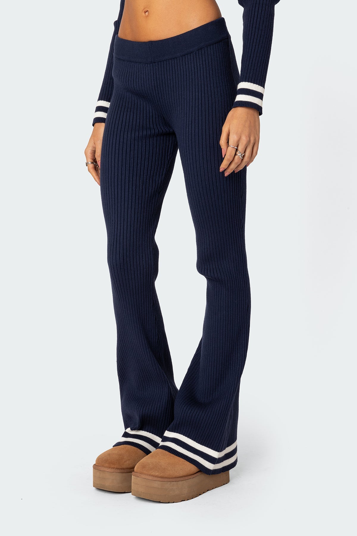 Pluto Ribbed Flared Trousers