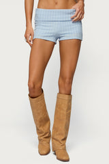 Iyara Textured Knit Foldover Micro Shorts