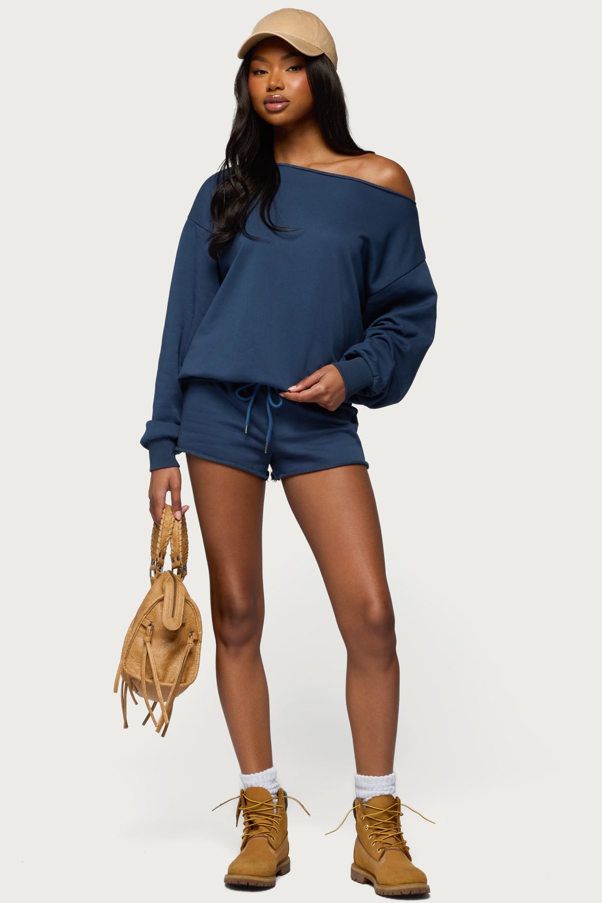 Juana Off Shoulder Lightweight Sweatshirt