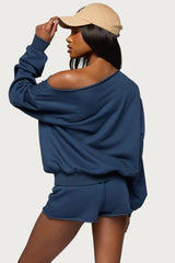 Juana Off Shoulder Lightweight Sweatshirt