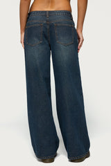 Heart Pockets Low Rise Baggy Jeans