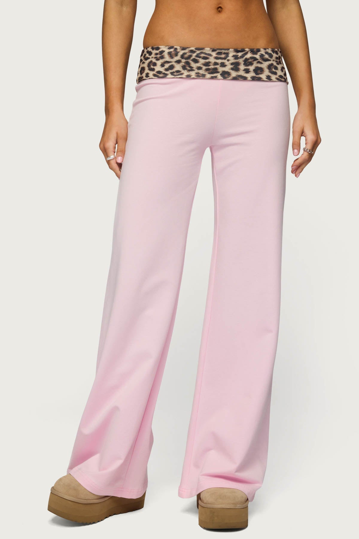 Leopard Foldover Trousers