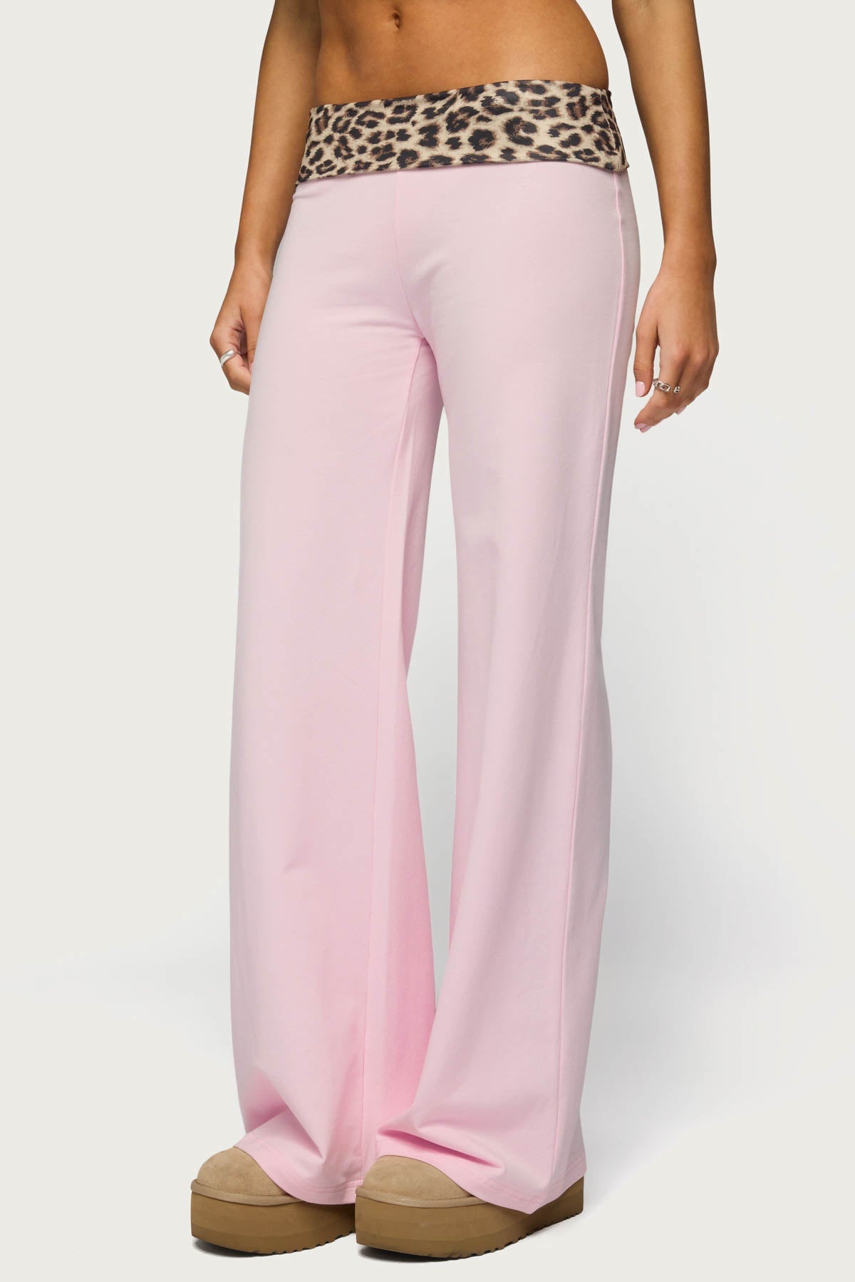 Leopard Foldover Trousers