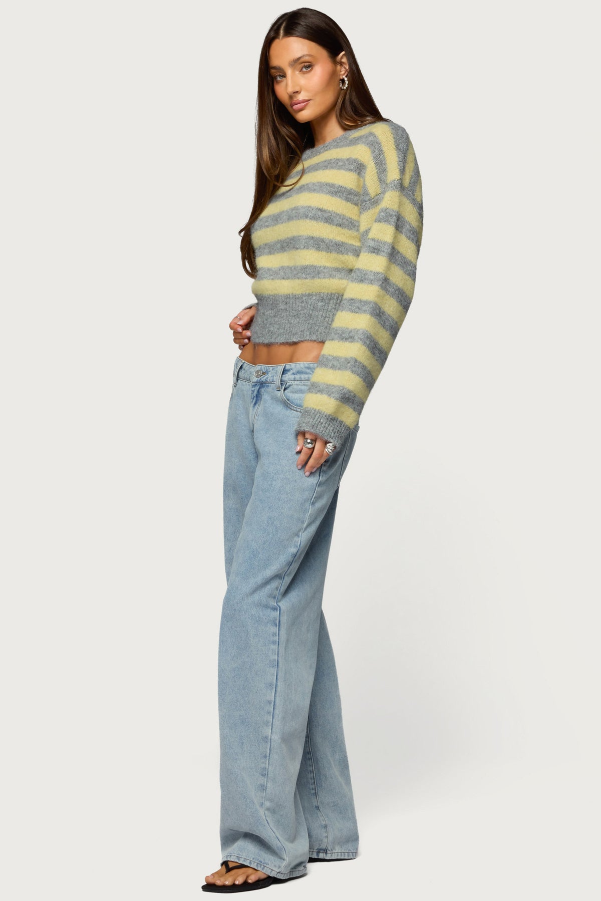 Penelope Fuzzy Striped Sweater