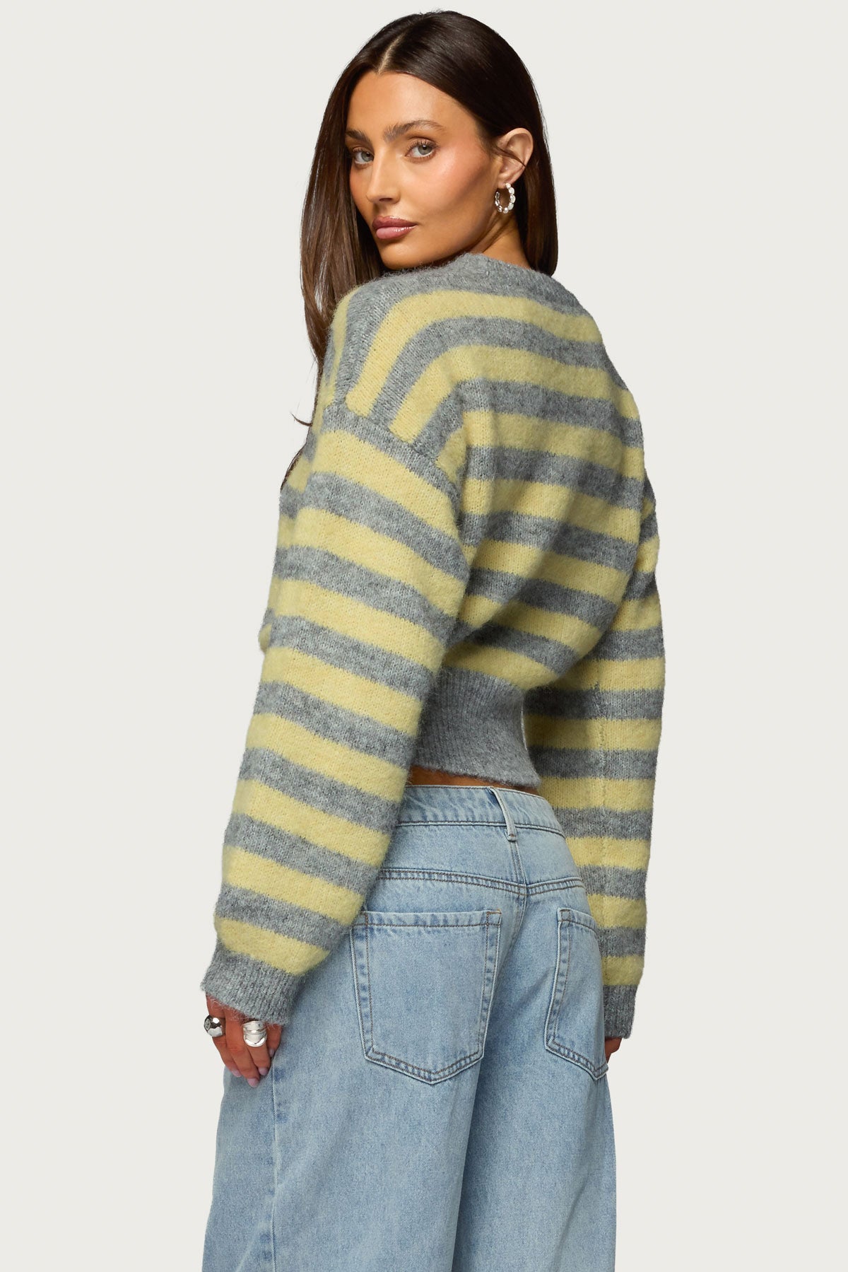 Penelope Fuzzy Striped Sweater