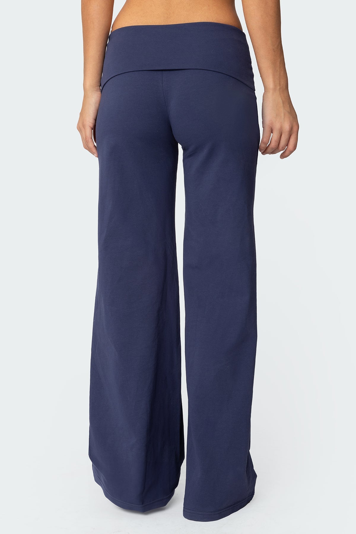 Wide Leg Foldover Trousers