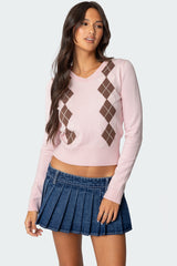Argyle V Neck Sweater