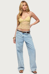 Eira Sheer Lace Tank Top