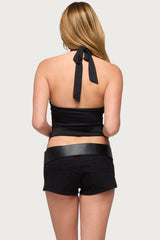 Mahlia Studded Cutout Halter Top