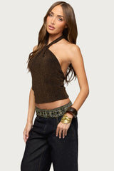 Katalya Glitter Halter Top