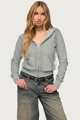 Patricia Studded Zip Up Hoodie