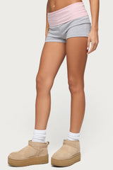 Emmey Contrast Foldover Shorts