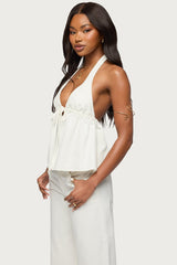 Safia Denim Halter Top