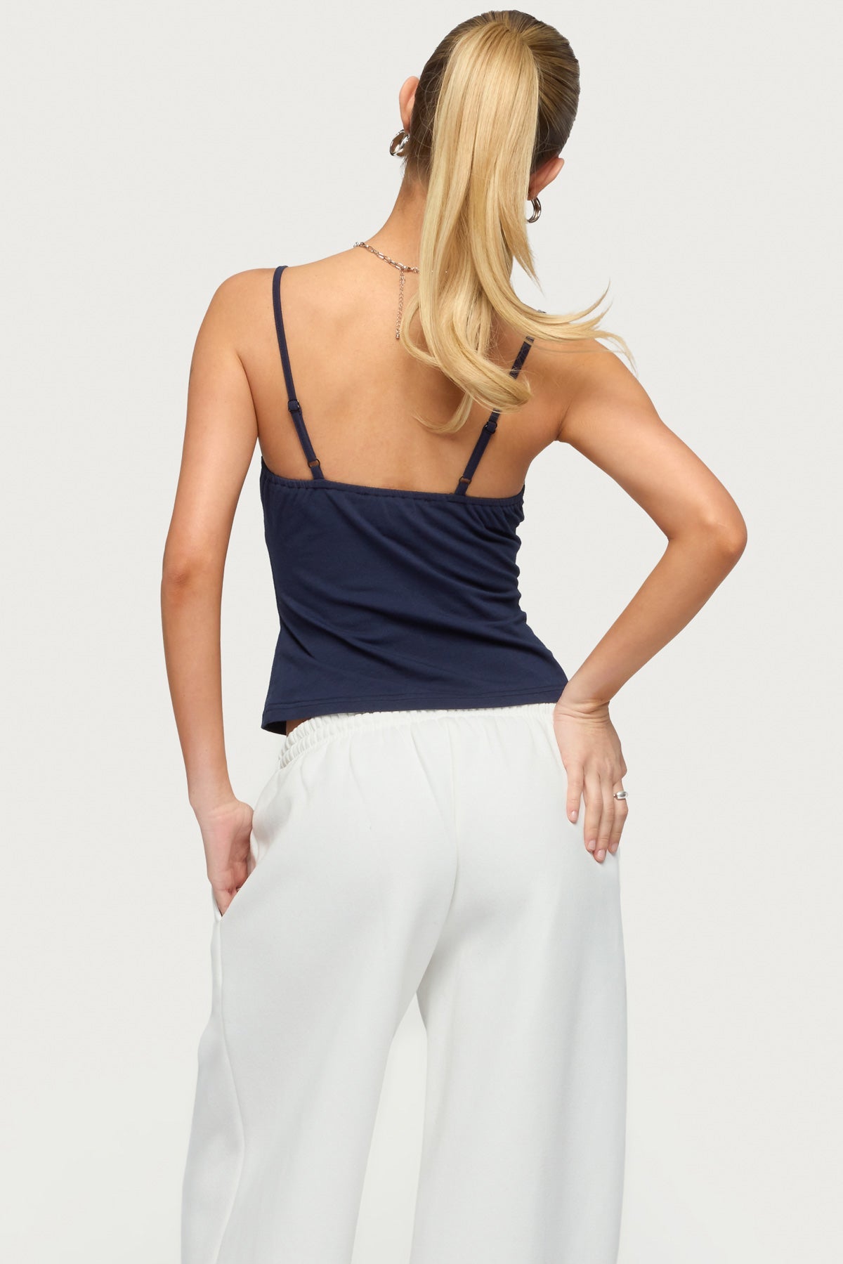 Olezka Contrast Lacey Tank Top