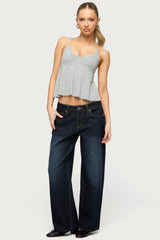 Petite Raelynn Washed Low Rise Baggy Jeans
