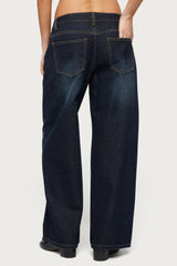 Petite Raelynn Washed Low Rise Baggy Jeans
