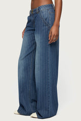 Tall Cory Striped Low Rise Baggy Jeans