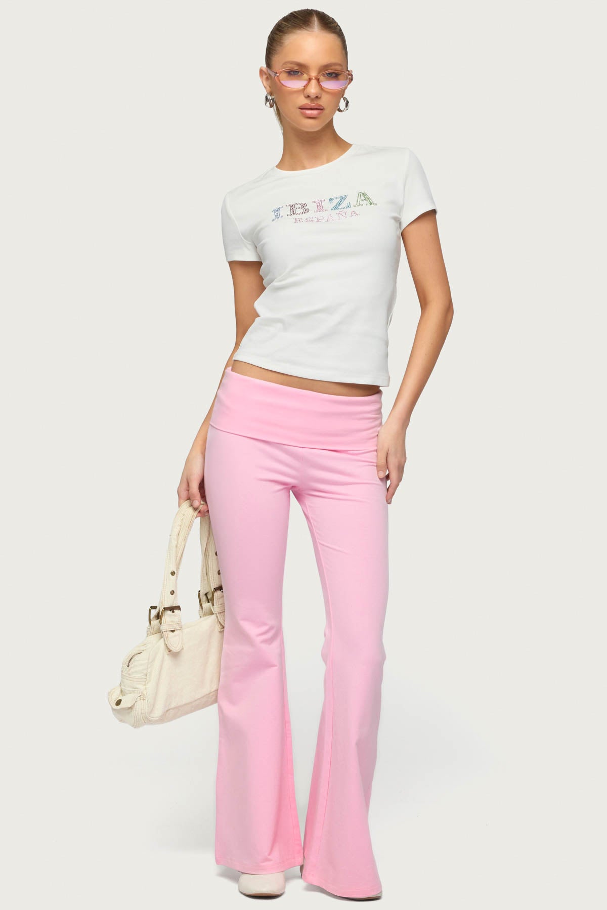 Petite Naomi Foldover Flared Leggings