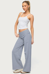 Petite Lilah Striped Fold Over Trousers