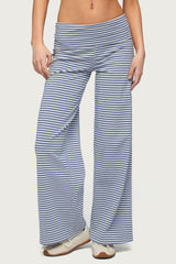 Petite Lilah Striped Fold Over Trousers