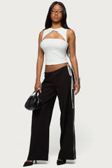 Mikah Dotted Ribbon Wide Leg Trousers