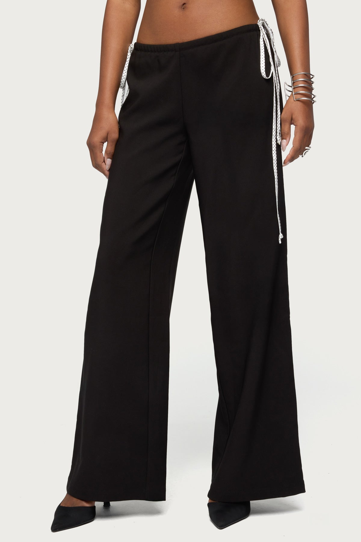 Mikah Dotted Ribbon Wide Leg Trousers