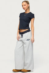 Petite Edikted Contrast Embroidered Joggers