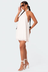 Palma Open Back Halter Mini Dress