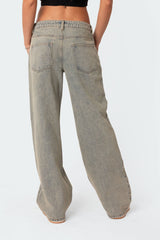 Magda Acid Wash Low Rise Baggy Jeans