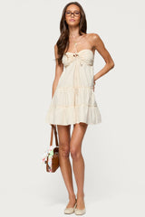 Safie Strapless Tiered Mini Dress