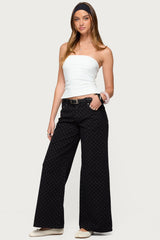 Misha Polka Dot Low Rise Baggy Jeans