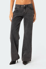 Raelynn Washed Low Rise Baggy Jeans