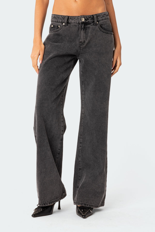 Raelynn Washed Low Rise Baggy Jeans