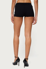 Maizy Scalloped Knit Micro Shorts