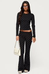 Daliya Polka Dot Fold Over Trousers