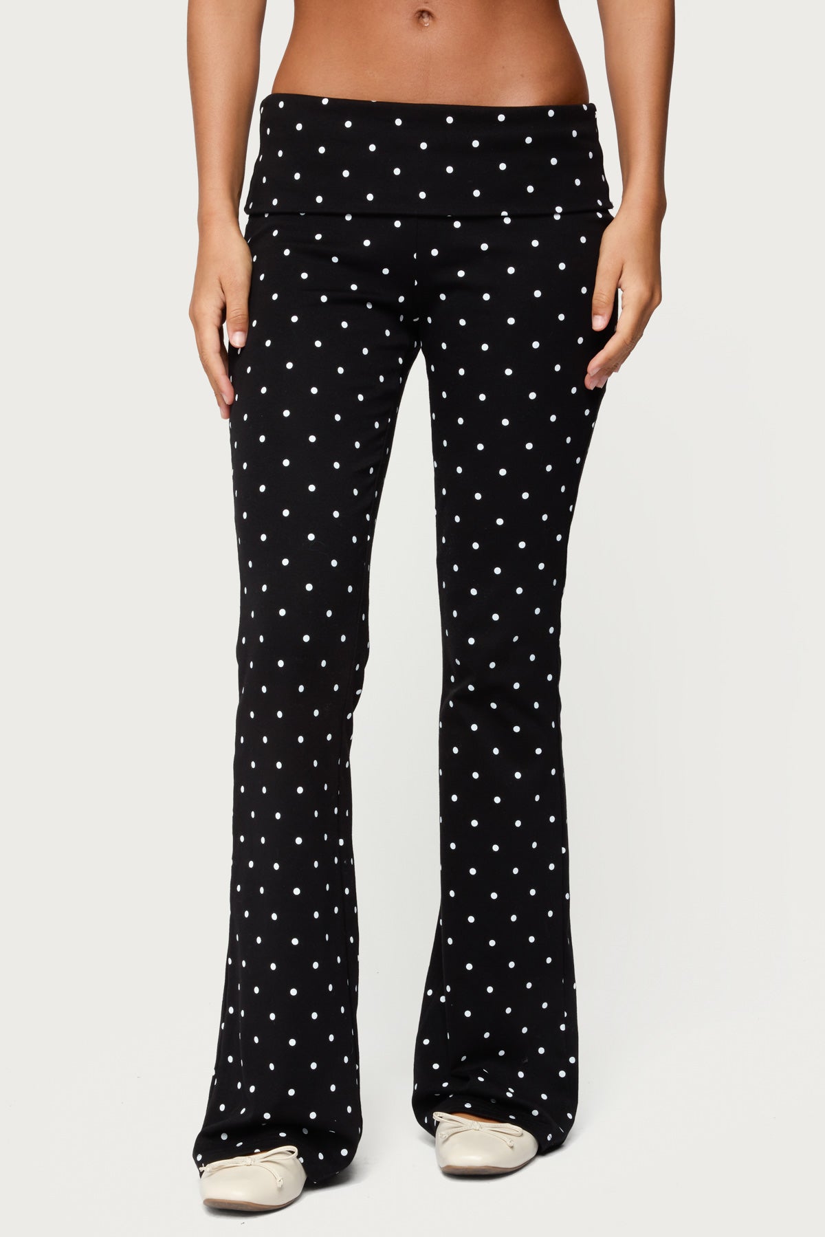 Daliya Polka Dot Fold Over Trousers