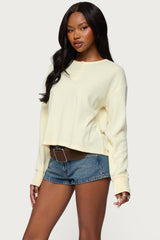 Deni Long Sleeve Henley Waffle Top